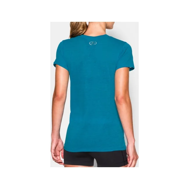 Женская футболка Under Armour Womens Slub V-Neck Aqua Blue