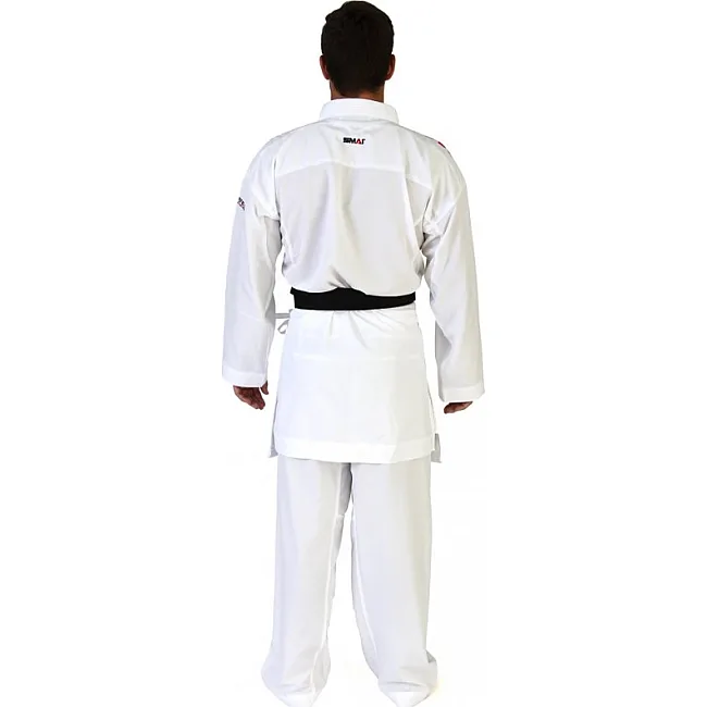Кимоно для карате "JIN KUMITE GI ELITE" с лицензией WKF (синие полосы на плечах) (белый) SMAI AS-034B