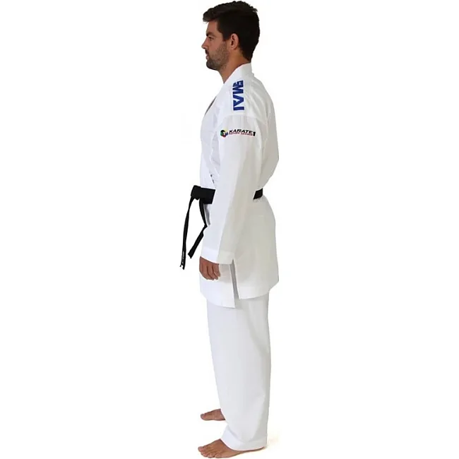 Кимоно для карате "JIN KUMITE GI ELITE" с лицензией WKF (синие полосы на плечах) (белый) SMAI AS-034B