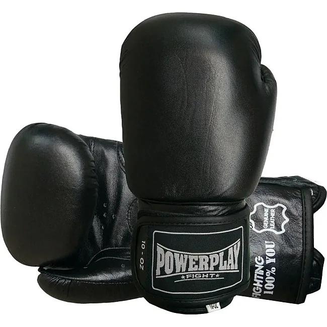 Перчатки для бокса POWERPLAY 3088 Impulse Черные (натуральная кожа)