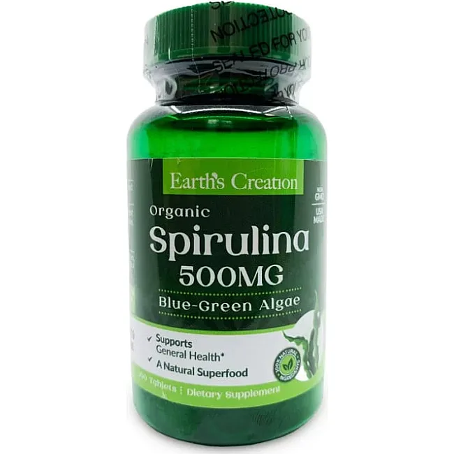 Пищевая добавка Earths Creation Spirulina 500 mg - 100 таб