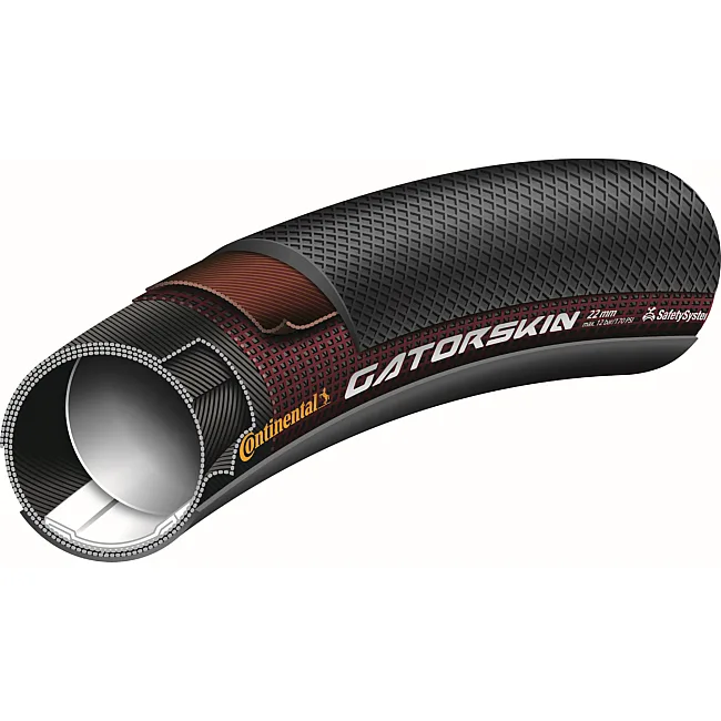 Покрышка на велосипед CONTINENTAL Gatorskin, 27x1 1/4, 32-630, черная, не складная, PolyX Breaker, Skin, 440гр.