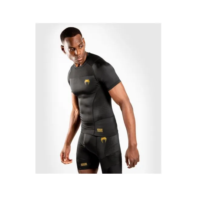 Рашгард з коротким рукавом VENUM G-Fits Black Gold