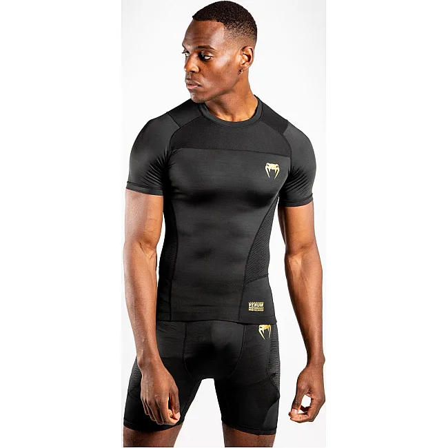Рашгард з коротким рукавом VENUM G-Fits Black Gold