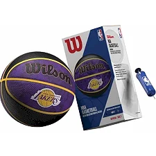 Баскетбольный мяч в подарочной коробке + насос WILSON NBA TEAM TIEDYE BSKT LA LAKERS SI size 7