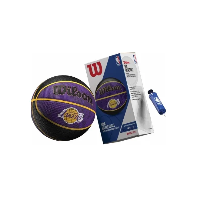 Баскетбольный мяч в подарочной коробке + насос WILSON NBA TEAM TIEDYE BSKT LA LAKERS SI size 7