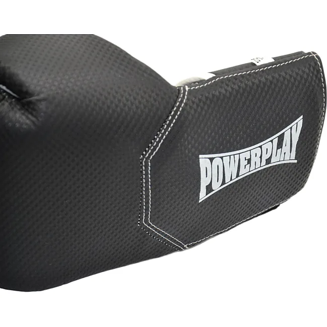 Боксерские перчатки PowerPlay 3011 Evolutions Черно-белые карбон