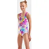 Купальник закрытый для девочек Arena SPRAYING SWIMSUIT SWIM PRO BAC белый, розовый (для детей)
