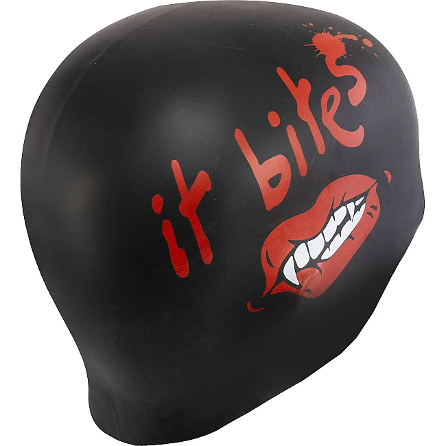 Двухсторонняя шапочка для плавания силиконовая для взрослых MADWAVE It bites reversible M055430 (Черный-золотой)