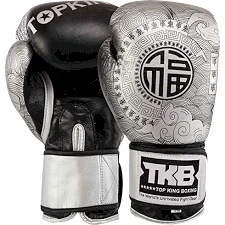 Перчатки для бокса кожа TOP KING GCT01 (Черный-серебряный)