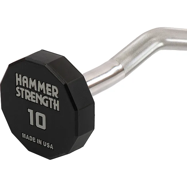 Штанга неразборная с фиксированным весом изогнутая PEV HAMMER STRENGHT TA-9978-10 (Черный)