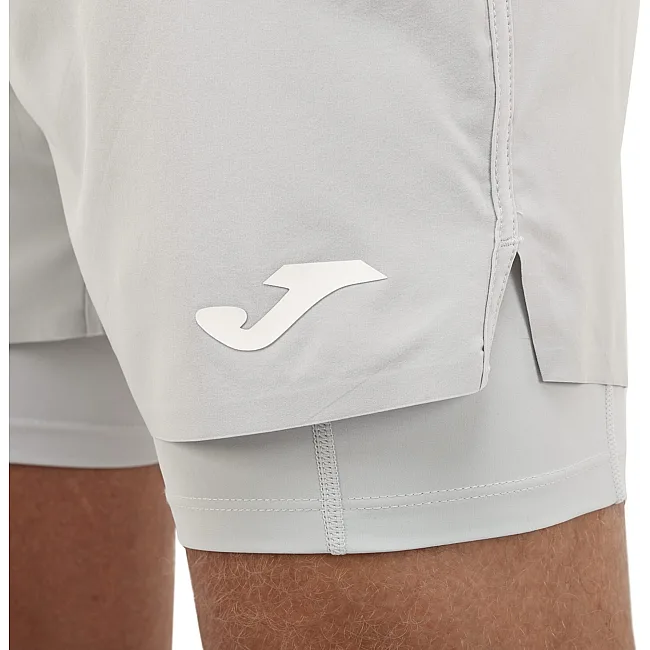 Спортивные шорты двойные 2 в 1 с тайтсами мужские JOMA ICONIC 104441-250 (Серый)