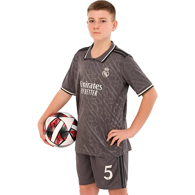 Дитяча футбольна форма із символікою футбольного REAL MADRID BELLINGHAM 5 резервна 2025 SP-SPORT CO-4649