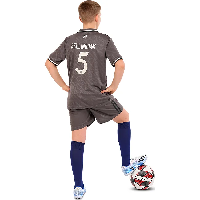 Дитяча футбольна форма із символікою футбольного REAL MADRID BELLINGHAM 5 резервна 2025 SP-SPORT CO-4649