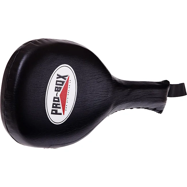Ракетка хлопушка для тхэквондо одинарная кожаная PRO-BOX BO-0590 1шт (Черный)