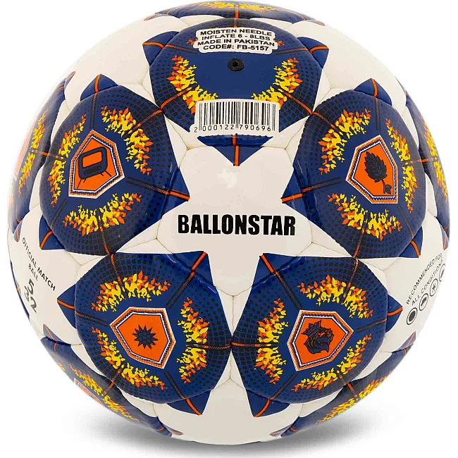 Футбольный мяч PREMIER BALLONSTAR FB-5157 №5 PU (Белый-синий)