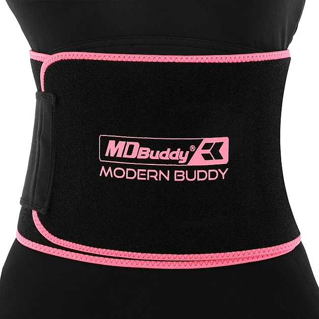 Пояс для похудения
 MDbuddy FI-2636
 110смх20смх3мм (Черный-розовый)