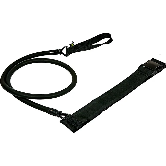 Трос эластичный с поясом MADWAVE SHORT BELT M077104 длина-1,15м (Черный-красный)