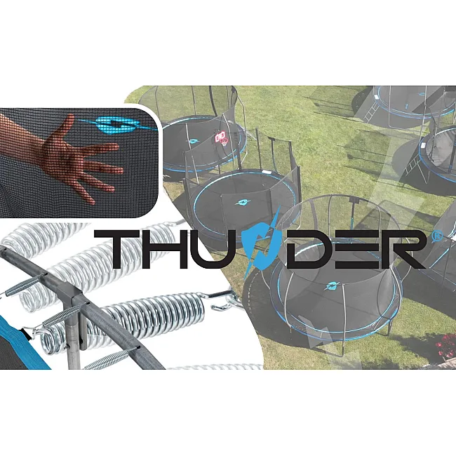 Батут THUNDER INSIDE ELITE с внутренней сеткой 12 футов 374 см черно-голубой