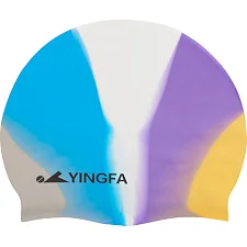 Шапочка для бассейна силиконовая для взрослых YINGFA CAMOUFLAGE C0065 (Фиолетовый-голубой)