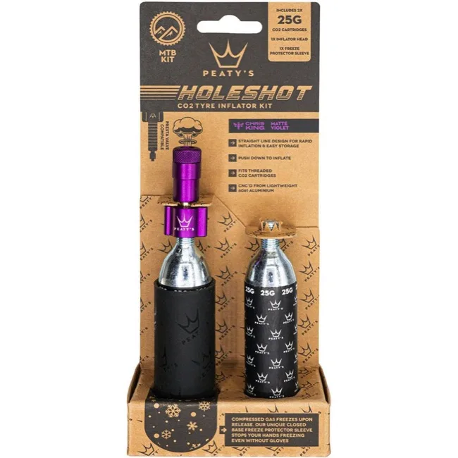 Насос Peaty's Holeshot CO2 Tyre Inflator, Road & Gravel 16g, Punch