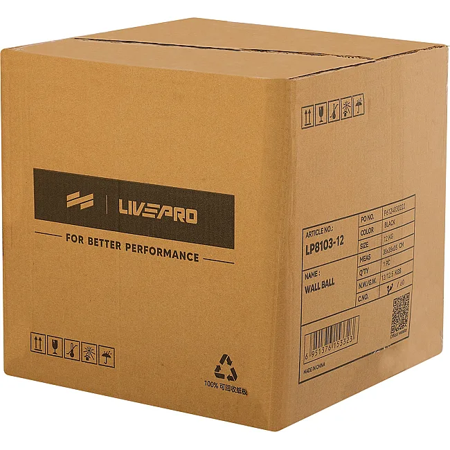 Мяч набивной медицинский для кроссфита WALL BALL LiveUp LP8103-12 12кг