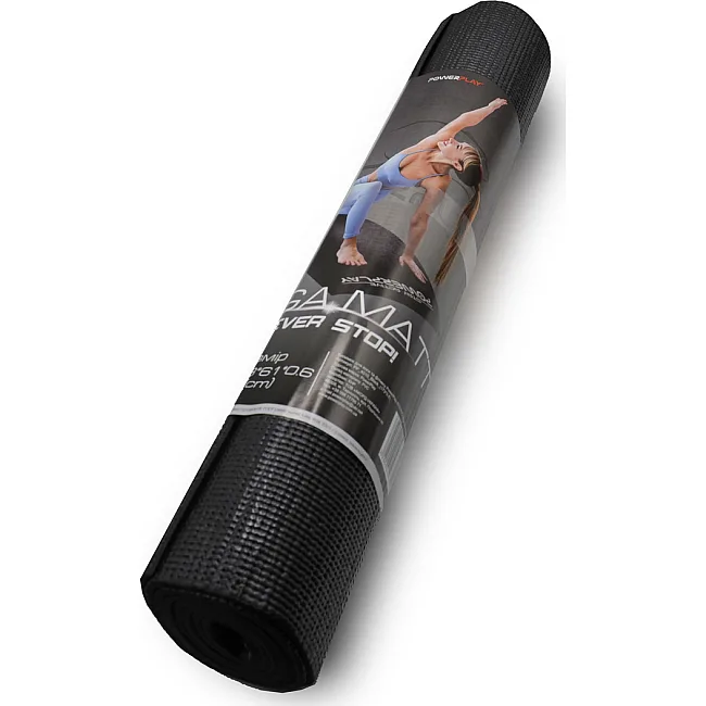 Коврик для йоги и фитнеса POWERPLAY 4010 PVC Yoga Mat Черный (173x61x0.6)