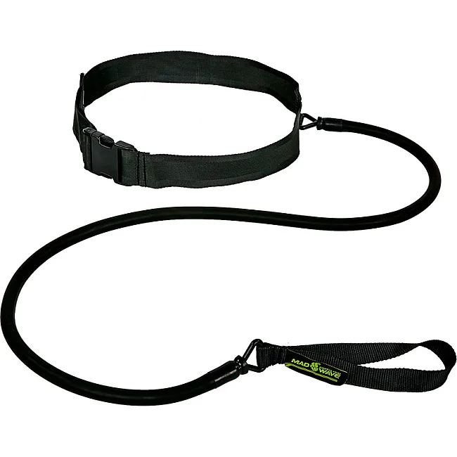 Трос эластичный с поясом MADWAVE SHORT BELT M077104 длина-1,15м (Черный-красный)