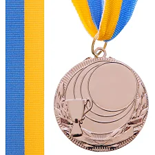 Заготовка спортивної медалі зі стрічкою SP-SPORT PLUCK C-4844 ø5см (Срібний)