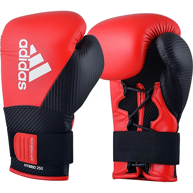 Боксерские перчатки Adidas Hybrid 250 Duo (красно-черные, ADIH250TG)