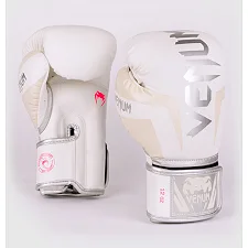 Рукавиці для боксу VENUM Elite White Silver Pink