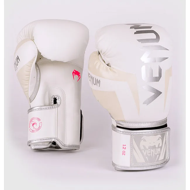 Перчатки для бокса VENUM Elite White Silver Pink