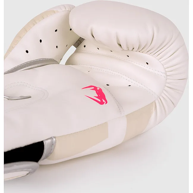 Перчатки для бокса VENUM Elite White Silver Pink