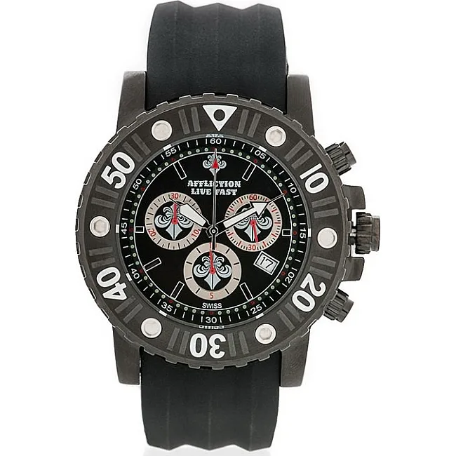 Годинник AFFLICTION Chronograph Watches Men Black