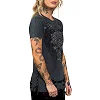 Женская футболка AFFLICTION Secret Garden Charcoal Black Lava Tint