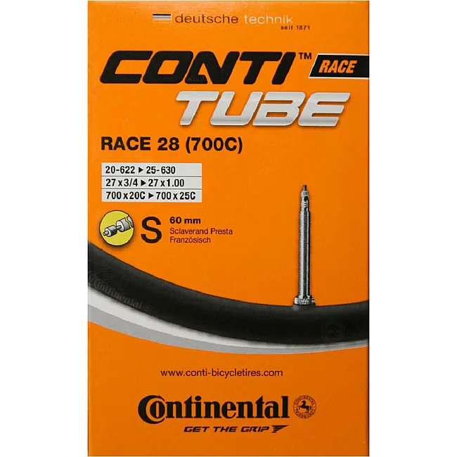 Камера для велосипеда CONTINENTAL Race 28", 18-622 -> 25-630, S6, 160 г