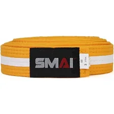 Пояс для кимоно SMAI с белой полосой посередине (желтый) SMAI SM B001YW