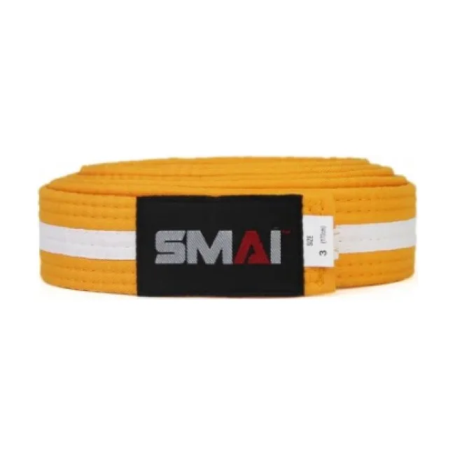 Пояс для кімоно SMAI з білою смугою посередині (жовтий) SMAI SM B001YW