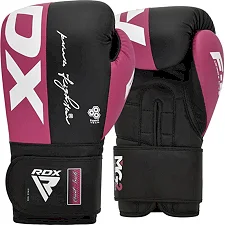 Боксерські рукавиці RDX BOXING GLOVES REX F4 чорний, рожевий