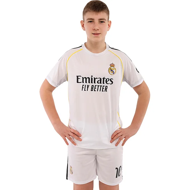 Футбольная форма детская с символикой клуба REAL MADRID MBAPPE 10 домашняя 2026 SP-SPORT CO-7339 (Белый)