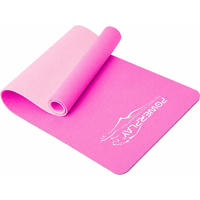 Коврик для йоги и фитнеса PowerPlay 4150 TPE Premium Performance Mat Розовый (183x61x0.6 см.)