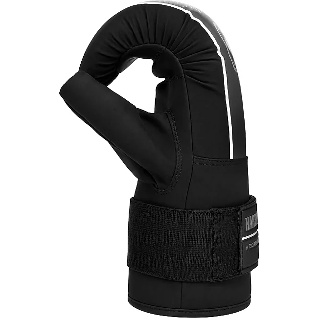 Перчатки снарядные-блинчики для бокса ZELART BO-5850 (Черный-белый)