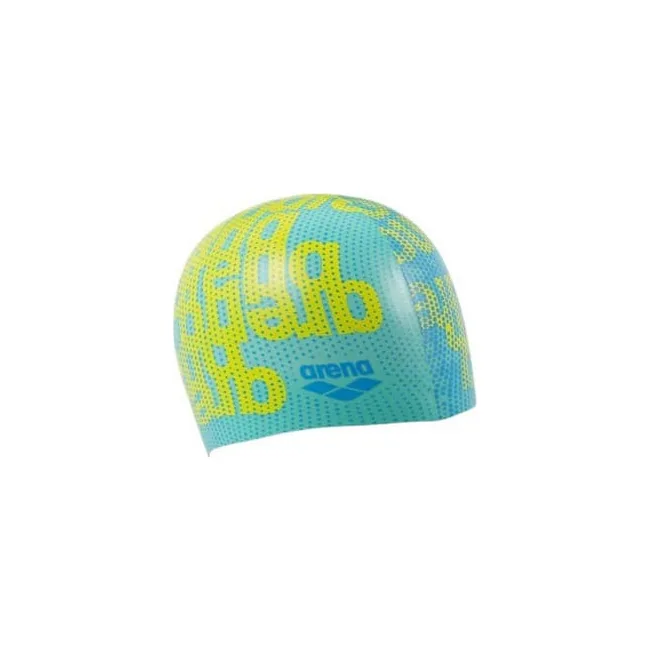 Шапочка для плавания Arena PRINT JR голубой, желтый