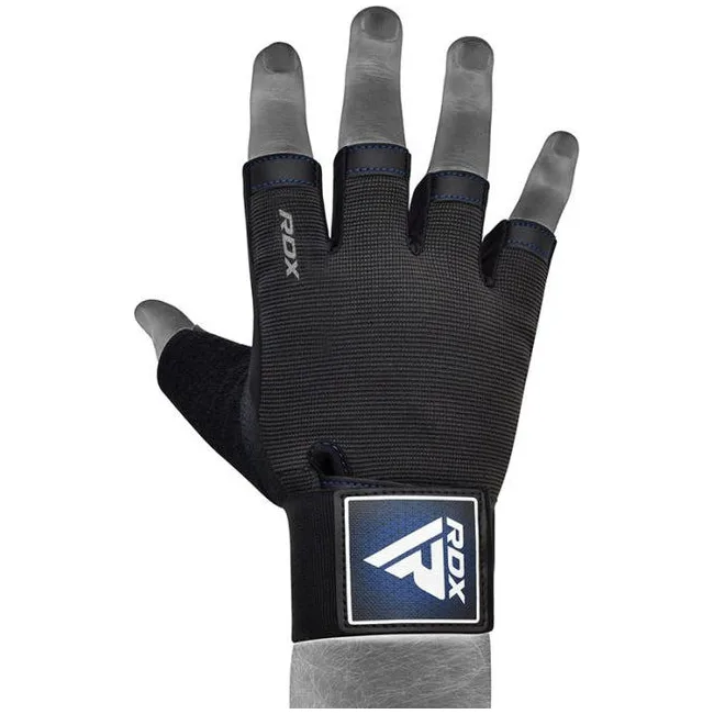 Рукавички для фітнесу RDX T2 Half Blue PLUS