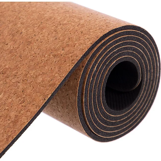 Коврик для йоги Пробковый каучуковый двухслойный Yoga mat RECORD
 FI-7156-9 183x61мx0.4cм с принтом Лунный Цикл