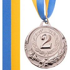 Медаль спортивная с лентой SP-SPORT ZING C-4329 (Серебряный)