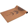 Коврик для йоги Пробковый каучуковый двухслойный Yoga mat RECORD
 FI-7156-9 183x61мx0.4cм с принтом Лунный Цикл