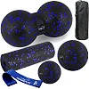 Набір для масажу та йоги PowerPlay PP_4093 EPP (3 м'ячики + валик масажер 15*5,3см.) Blue + резинка 7,5кг.
