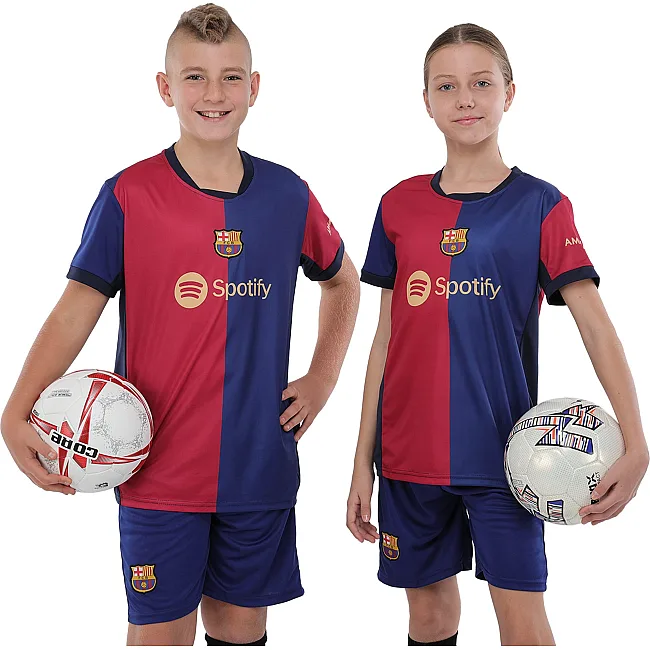 Футбольна форма дитяча із символікою клубу BARCELONA домашня 2024 SP-SPORT CO-3719 105-160см