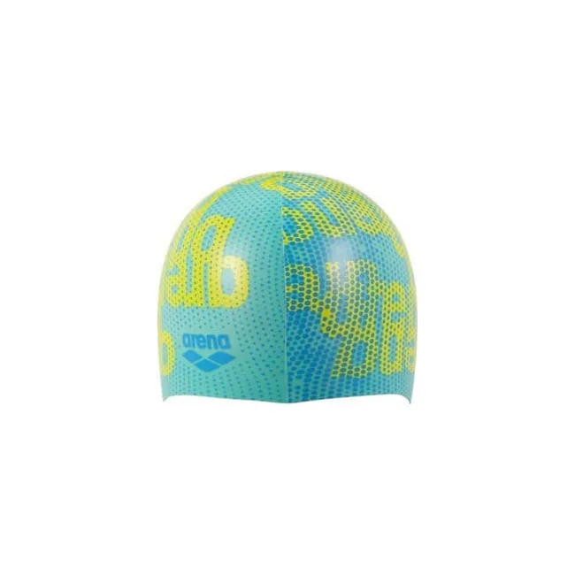 Шапочка для плавания Arena PRINT JR голубой, желтый